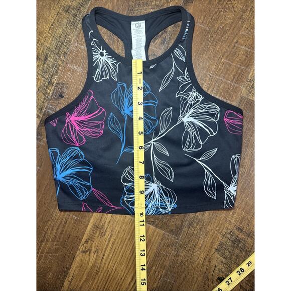 Fabletics Clara Sports Bra Black Floral Midi Womens Size Medium - Picture 3 of 6
